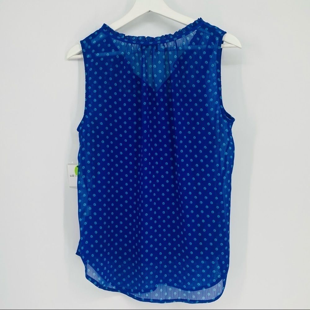 NWT Liz Claiborne Slvless Ruffle Henley sz Small - Picture 8 of 8